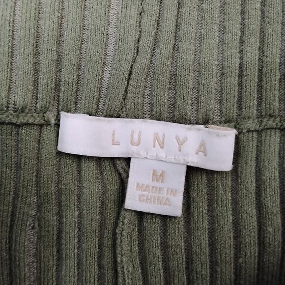 Lunya Ribbed Leggings Size Medium Light Green High Rise Back Patch Pocket - Picture 7 of 7